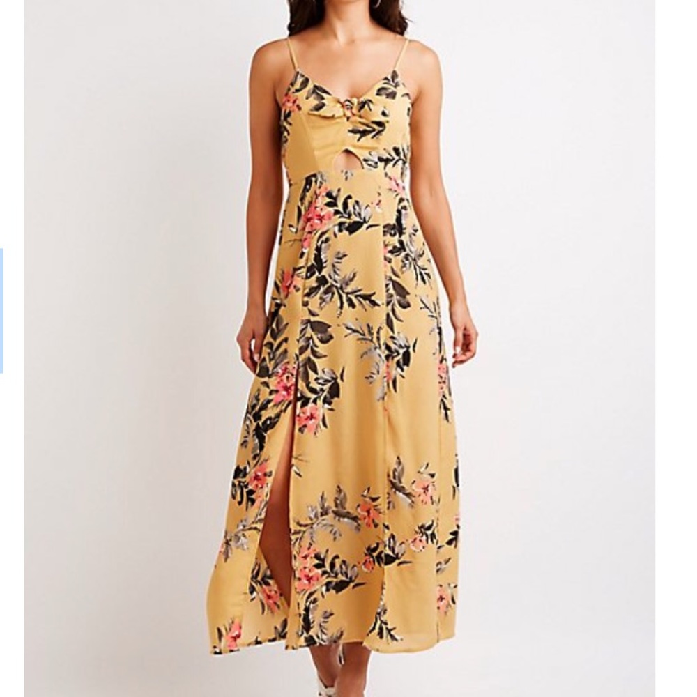 Charlotte Russe Yellow floral maxi dress